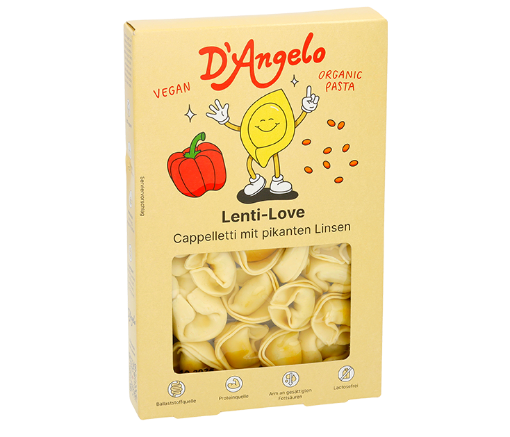 Cappelletti pikante linzen van D`ANGELO PASTA, 10 x 250 g Cappelletti pikante linzen van D`ANGELO PASTA, 10 x 250 g